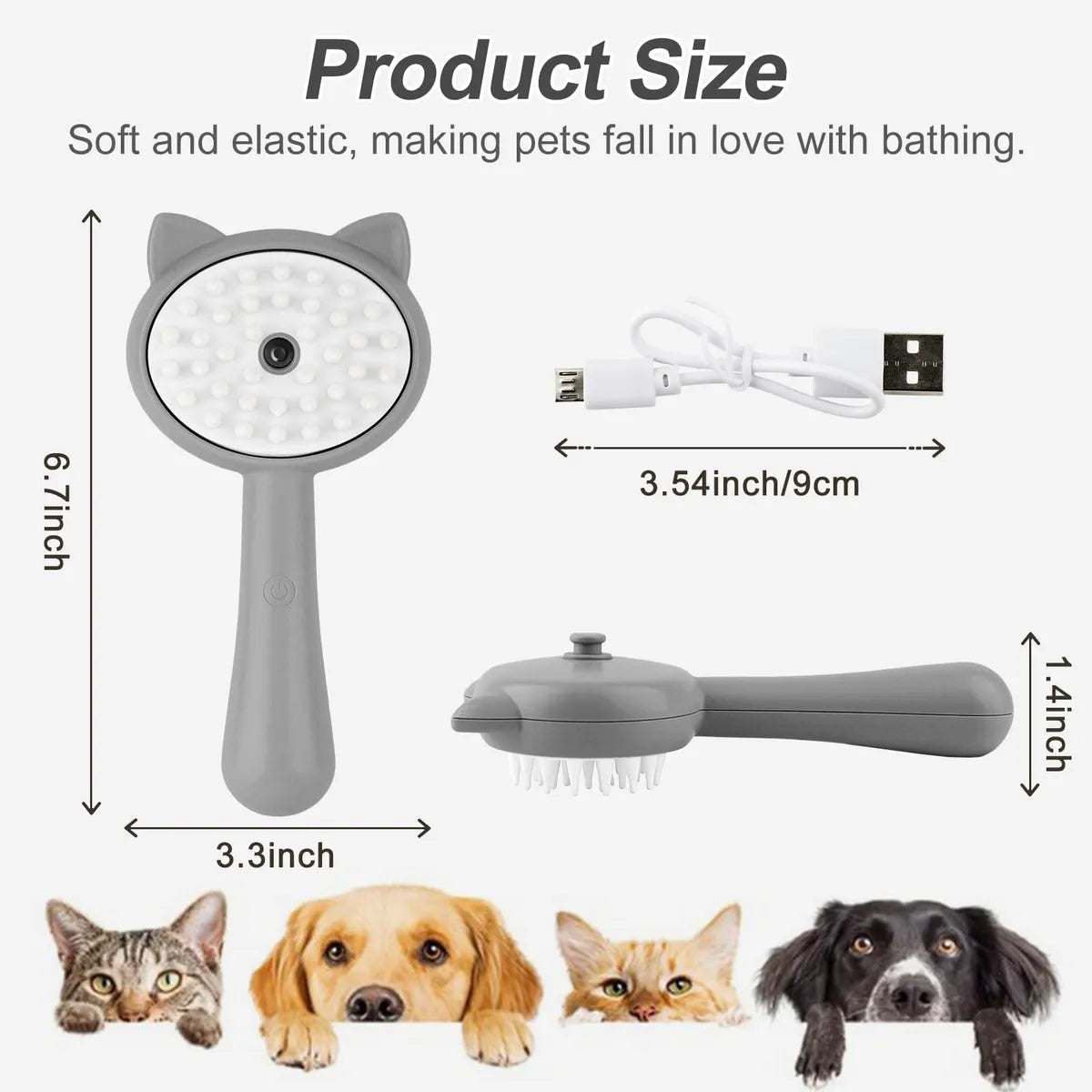 CEPILLO PARA MASCOTA CON VAPOR